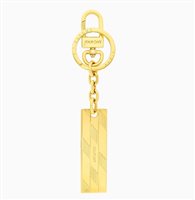 Keychain S.T. Dupont monogram 1872 in Steel yellow gold plated 003540 - 003540